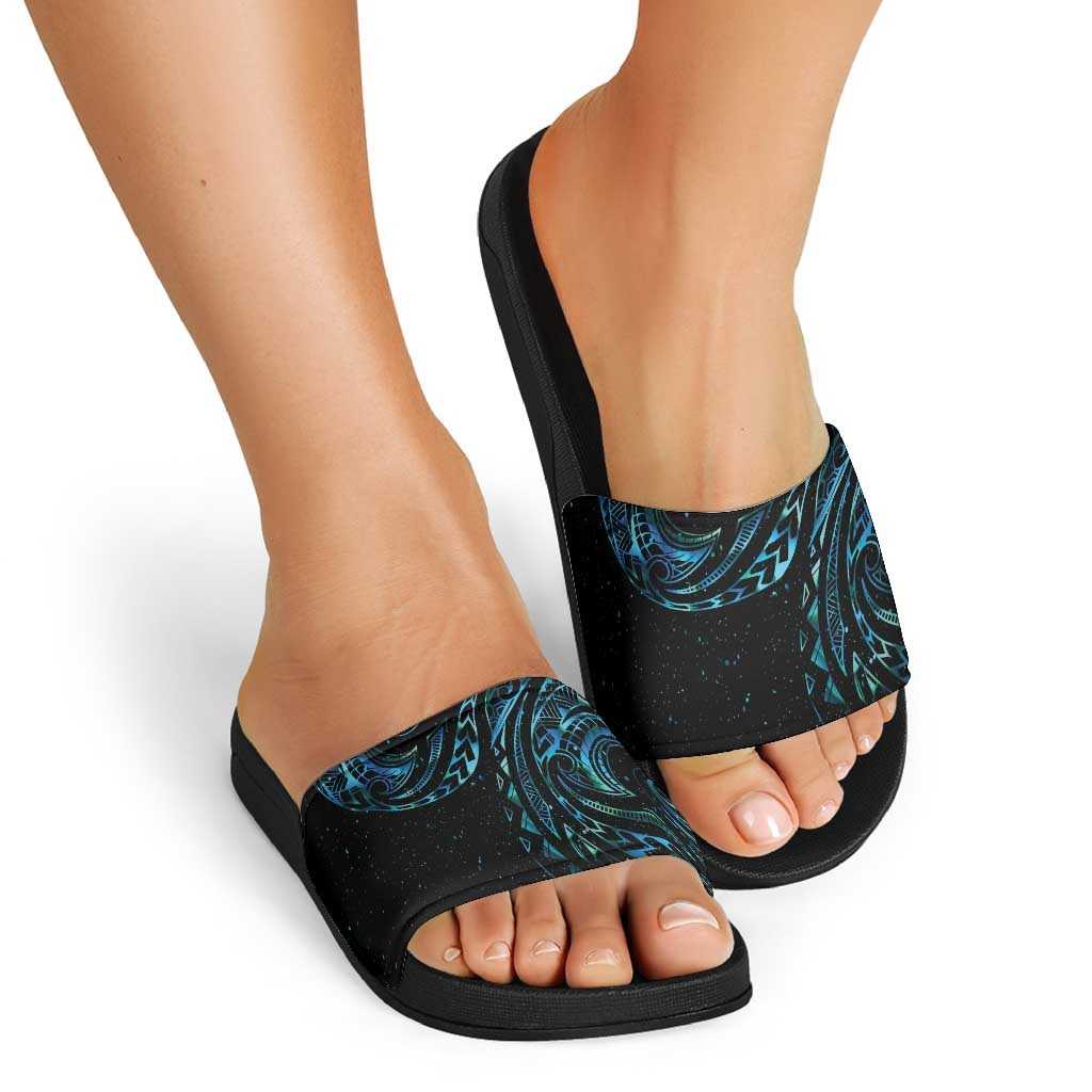 New Zealand Matariki Slide Sandals Galaxy Maori Tribal Tattoo - Aussie Hoodie