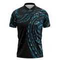 New Zealand Matariki Zipper Polo Shirt Galaxy Maori Tribal Tattoo - Aussie Hoodie