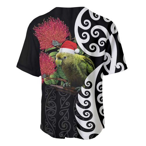 New Zealand Kakapo Christmas Baseball Jersey Meri Kirihimete Pohutukawa Flowers