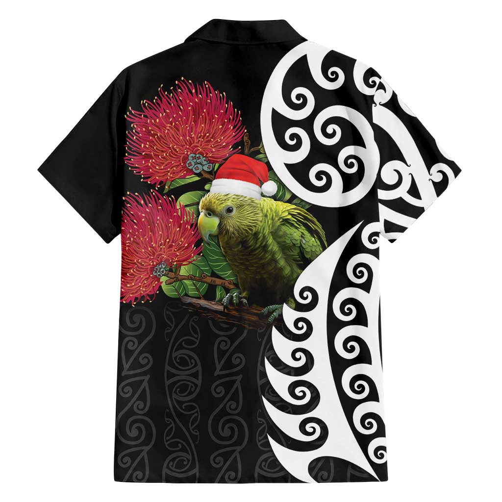 New Zealand Kakapo Christmas Family Matching Off Shoulder Short Dress and Hawaiian Shirt Meri Kirihimete Pohutukawa Flowers