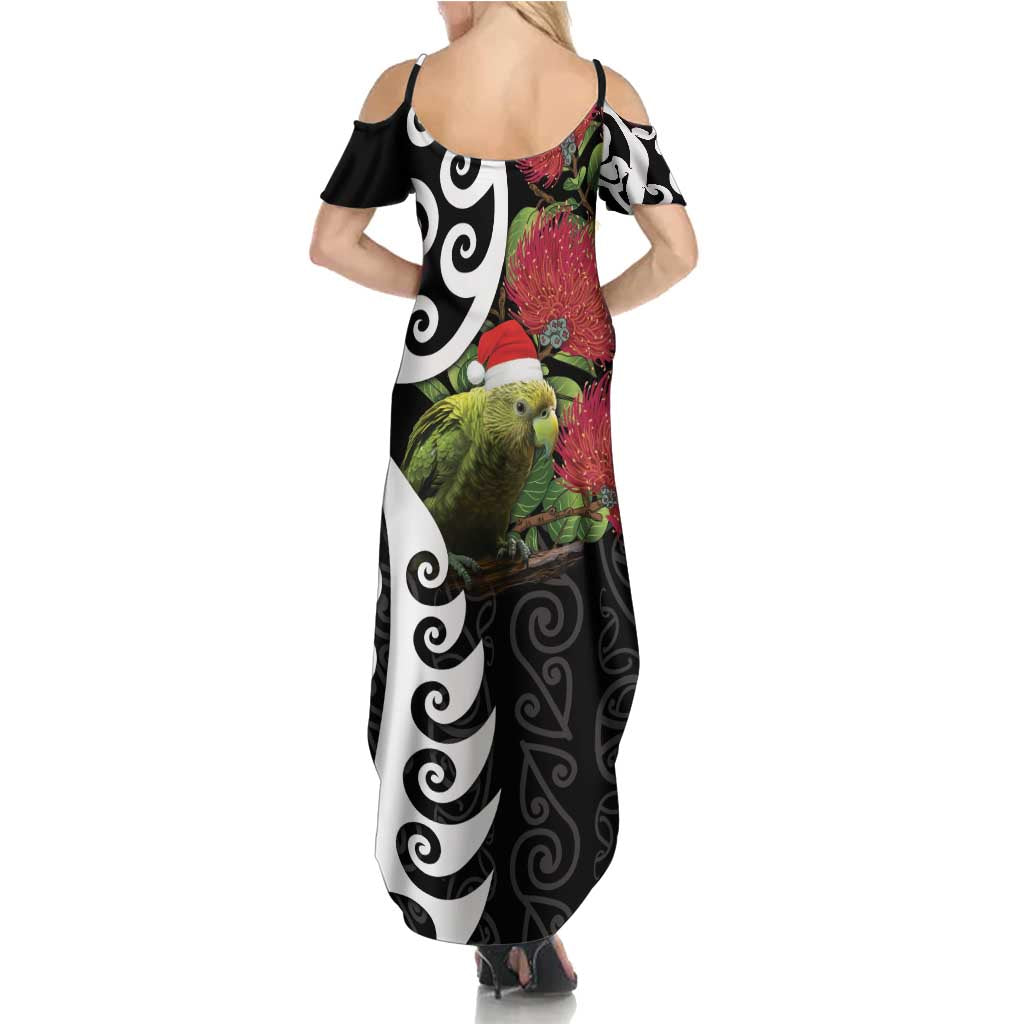 New Zealand Kakapo Christmas Family Matching Summer Maxi Dress and Hawaiian Shirt Meri Kirihimete Pohutukawa Flowers