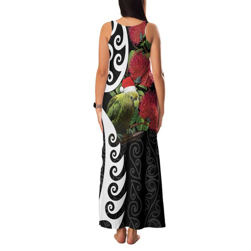New Zealand Kakapo Christmas Family Matching Tank Maxi Dress and Hawaiian Shirt Meri Kirihimete Pohutukawa Flowers