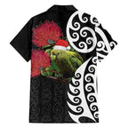 New Zealand Kakapo Christmas Hawaiian Shirt Meri Kirihimete Pohutukawa Flowers