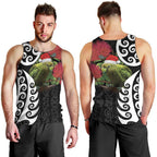 New Zealand Kakapo Christmas Men Tank Top Meri Kirihimete Pohutukawa Flowers