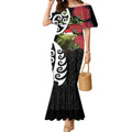 New Zealand Kakapo Christmas Mermaid Dress Meri Kirihimete Pohutukawa Flowers