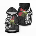New Zealand Kakapo Christmas Pet Hoodie Meri Kirihimete Pohutukawa Flowers