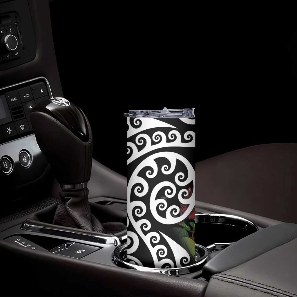 New Zealand Kakapo Christmas Skinny Tumbler Meri Kirihimete Pohutukawa Flowers
