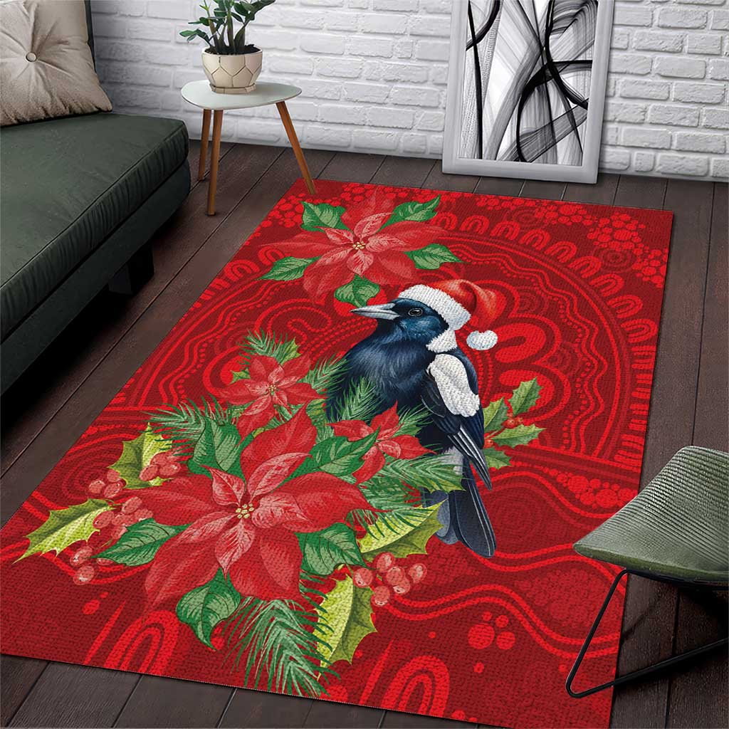 Australian Magpie Area Rug Aboriginal Inspired Christmas - Aussie Hoodie
