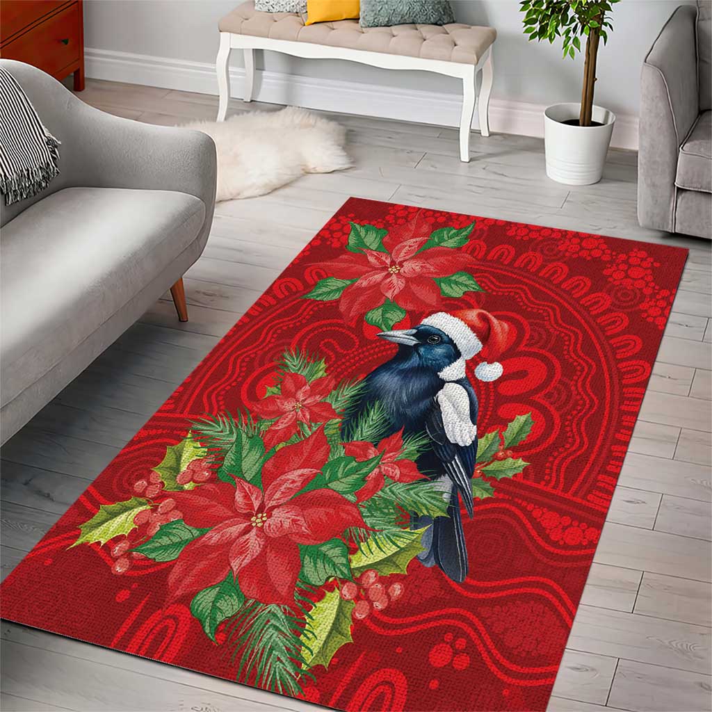 Australian Magpie Area Rug Aboriginal Inspired Christmas - Aussie Hoodie