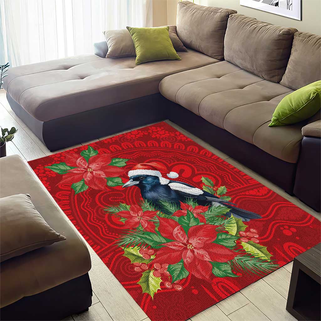 Australian Magpie Area Rug Aboriginal Inspired Christmas - Aussie Hoodie