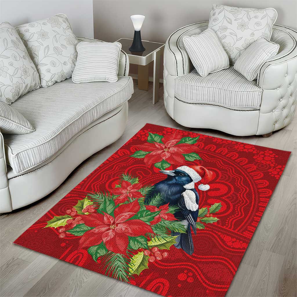 Australian Magpie Area Rug Aboriginal Inspired Christmas - Aussie Hoodie