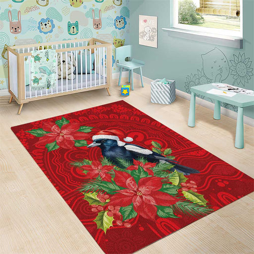 Australian Magpie Area Rug Aboriginal Inspired Christmas - Aussie Hoodie