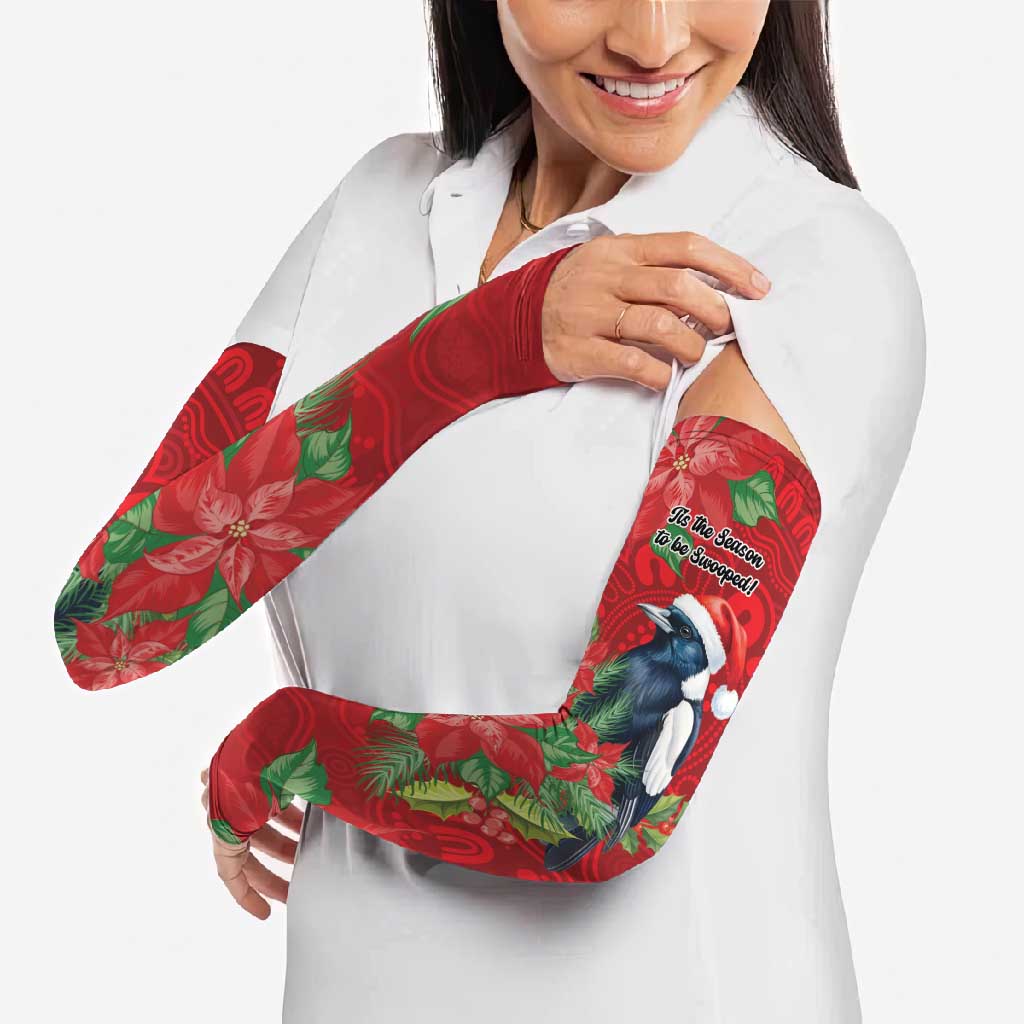Australian Magpie Arm Sleeves Aboriginal Inspired Christmas - Aussie Hoodie