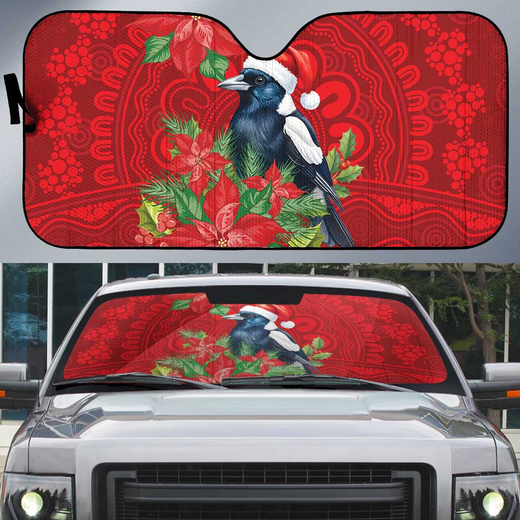 Australian Magpie Auto Sun Shade Aboriginal Inspired Christmas - Aussie Hoodie