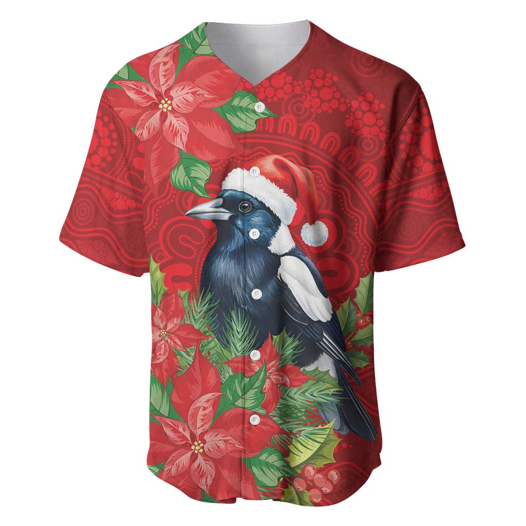 Australian Magpie Baseball Jersey Aboriginal Inspired Christmas - Aussie Hoodie