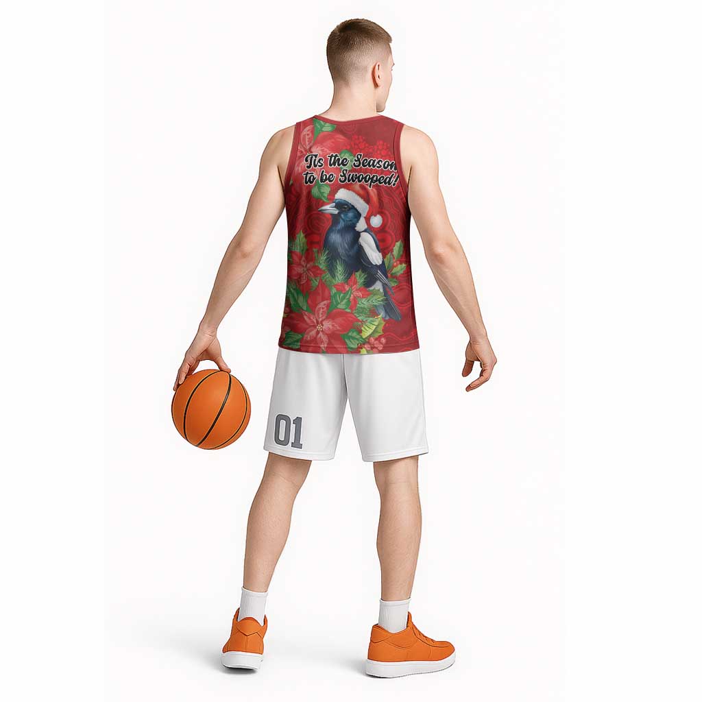 Australian Magpie Basketball Jersey Aboriginal Inspired Christmas - Aussie Hoodie