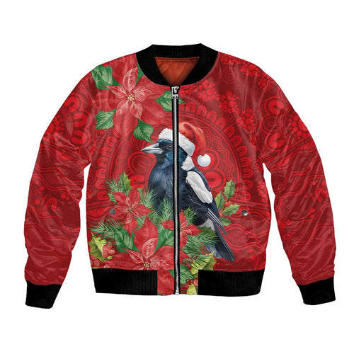 Australian Magpie Bomber Jacket Aboriginal Inspired Christmas - Aussie Hoodie