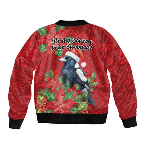 Australian Magpie Bomber Jacket Aboriginal Inspired Christmas - Aussie Hoodie