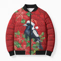 Australian Magpie Bomber Puffer Jacket Aboriginal Inspired Christmas - Aussie Hoodie