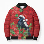 Australian Magpie Bomber Puffer Jacket Aboriginal Inspired Christmas - Aussie Hoodie