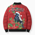 Australian Magpie Bomber Puffer Jacket Aboriginal Inspired Christmas - Aussie Hoodie