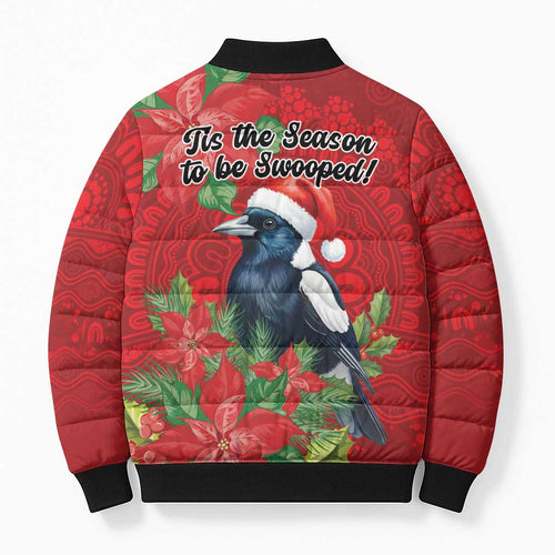 Australian Magpie Bomber Puffer Jacket Aboriginal Inspired Christmas - Aussie Hoodie