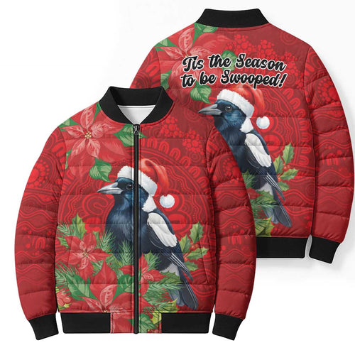 Australian Magpie Bomber Puffer Jacket Aboriginal Inspired Christmas - Aussie Hoodie