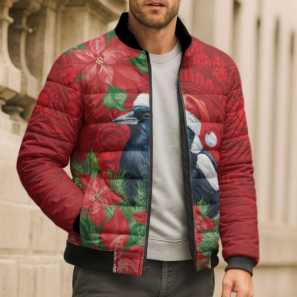 Australian Magpie Bomber Puffer Jacket Aboriginal Inspired Christmas - Aussie Hoodie
