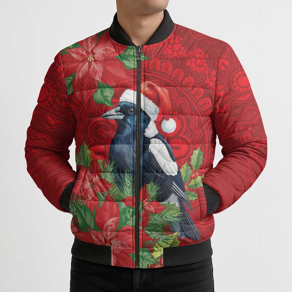 Australian Magpie Bomber Puffer Jacket Aboriginal Inspired Christmas - Aussie Hoodie
