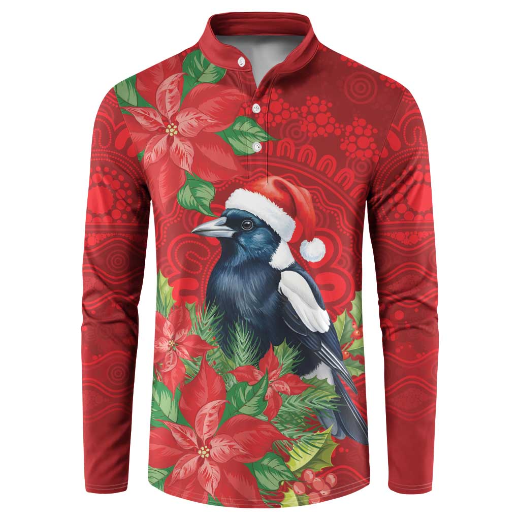 Australian Magpie Button Sweatshirt Aboriginal Inspired Christmas - Aussie Hoodie
