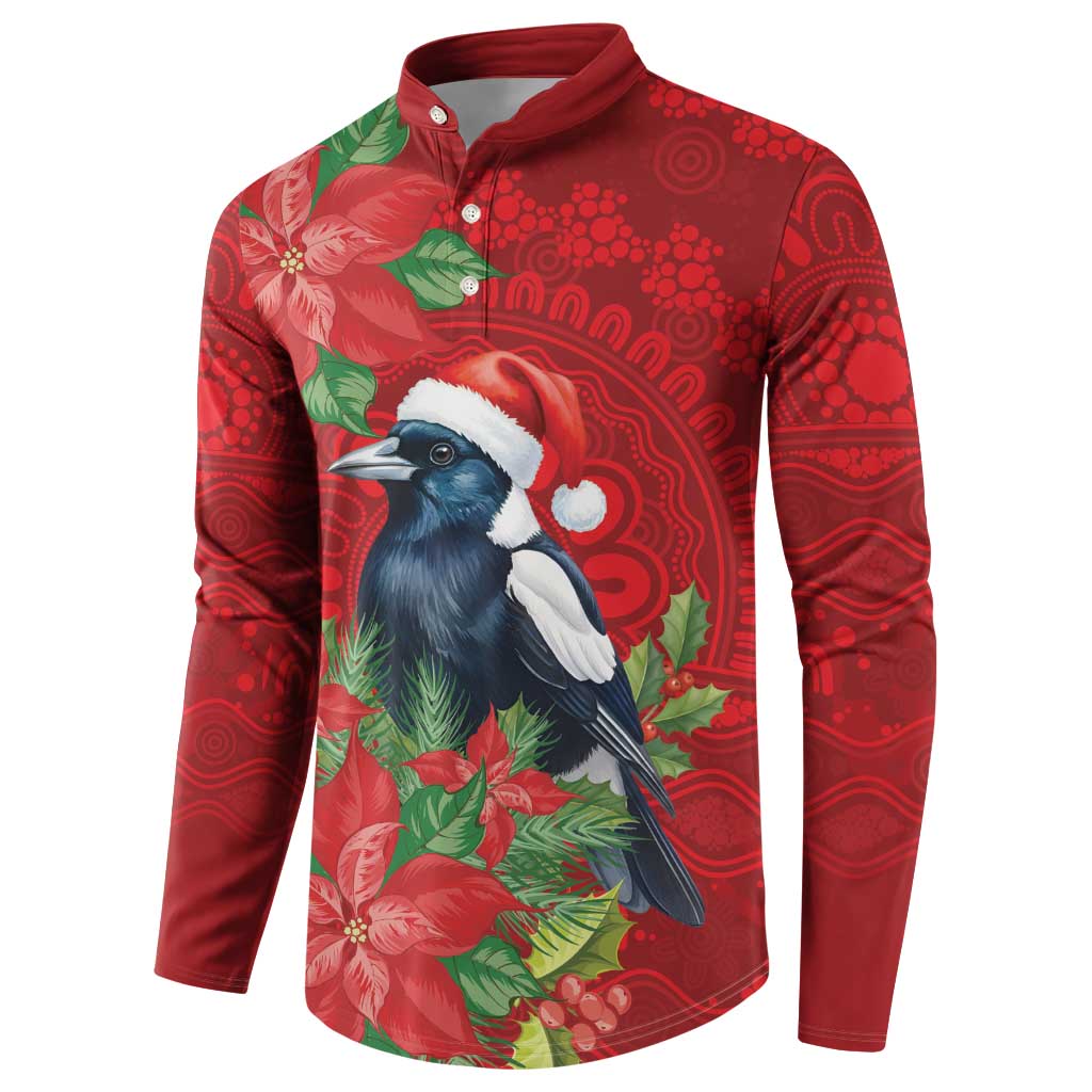Australian Magpie Button Sweatshirt Aboriginal Inspired Christmas - Aussie Hoodie