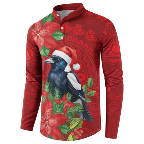 Australian Magpie Button Sweatshirt Aboriginal Inspired Christmas - Aussie Hoodie