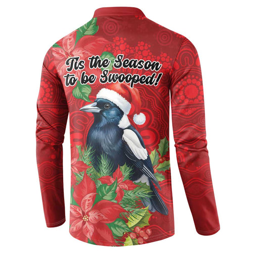 Australian Magpie Button Sweatshirt Aboriginal Inspired Christmas - Aussie Hoodie