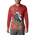 Australian Magpie Button Sweatshirt Aboriginal Inspired Christmas - Aussie Hoodie