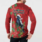 Australian Magpie Button Sweatshirt Aboriginal Inspired Christmas - Aussie Hoodie