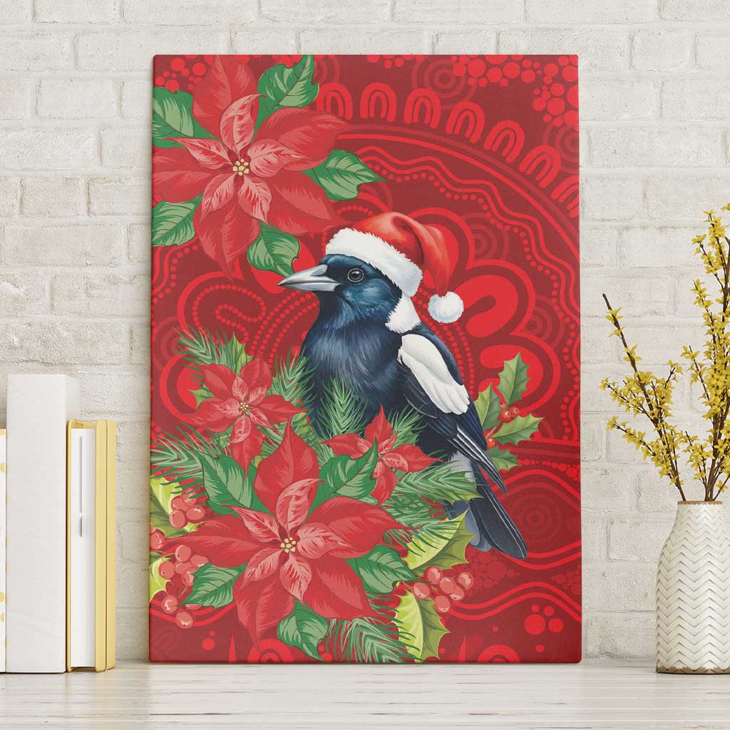 Australian Magpie Canvas Wall Art Aboriginal Inspired Christmas - Aussie Hoodie
