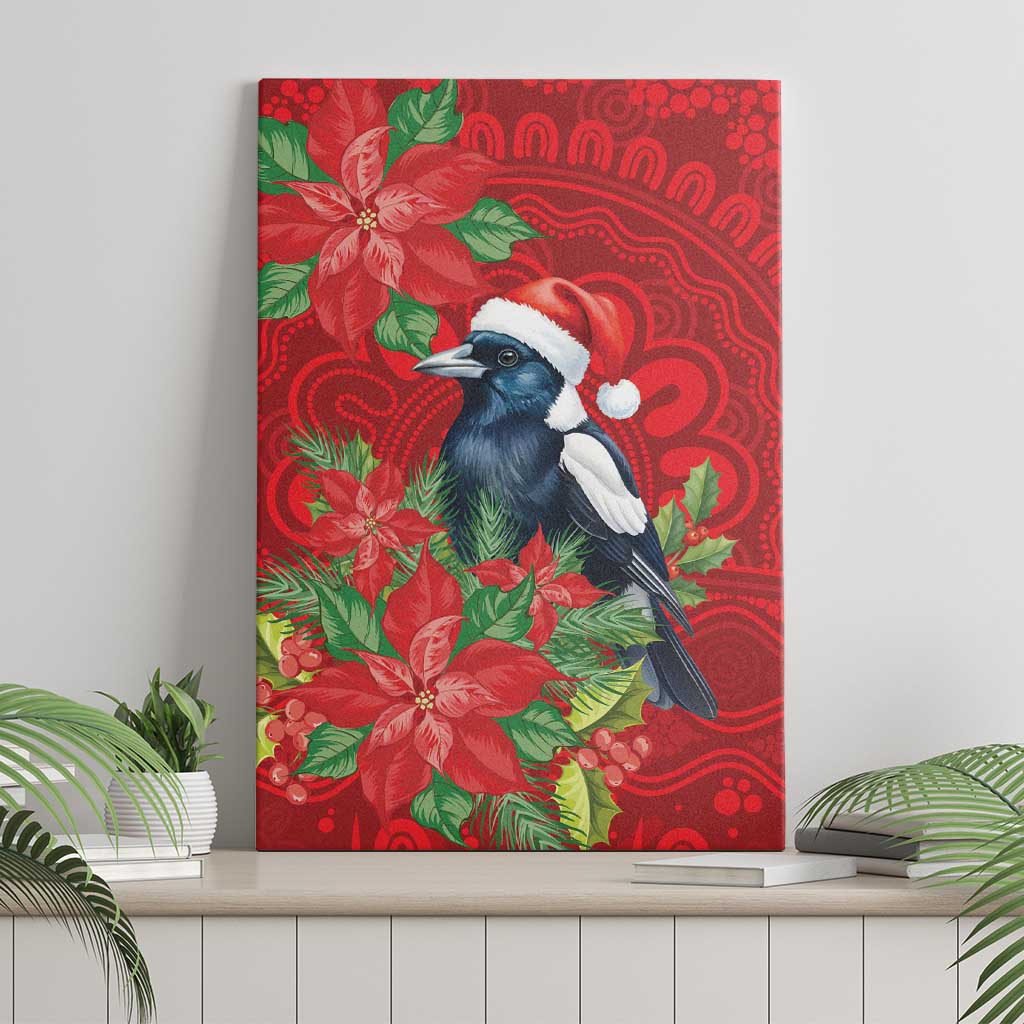 Australian Magpie Canvas Wall Art Aboriginal Inspired Christmas - Aussie Hoodie