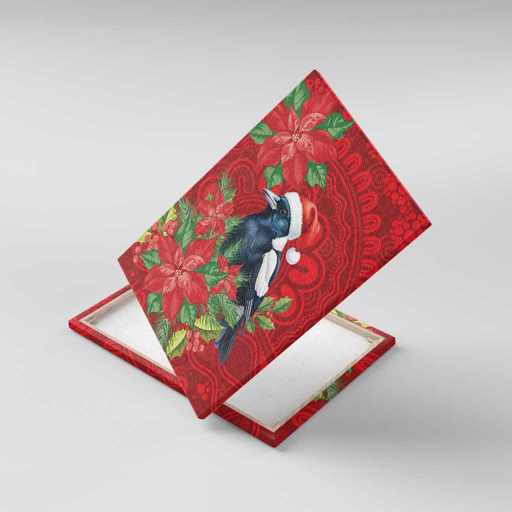 Australian Magpie Canvas Wall Art Aboriginal Inspired Christmas - Aussie Hoodie