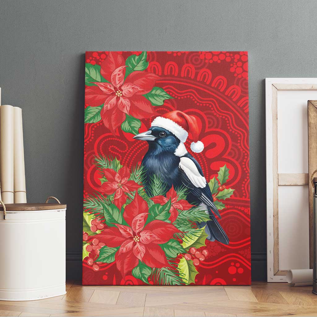 Australian Magpie Canvas Wall Art Aboriginal Inspired Christmas - Aussie Hoodie