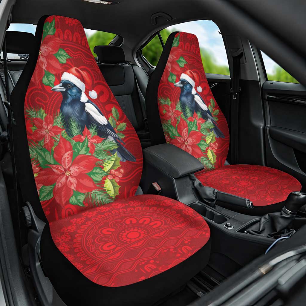 Australian Magpie Car Seat Cover Aboriginal Inspired Christmas - Aussie Hoodie