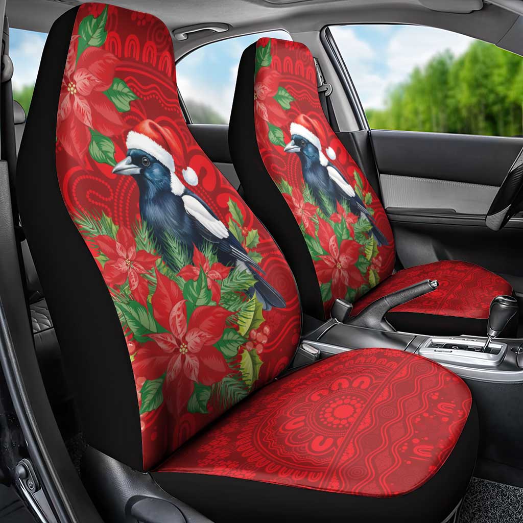 Australian Magpie Car Seat Cover Aboriginal Inspired Christmas - Aussie Hoodie