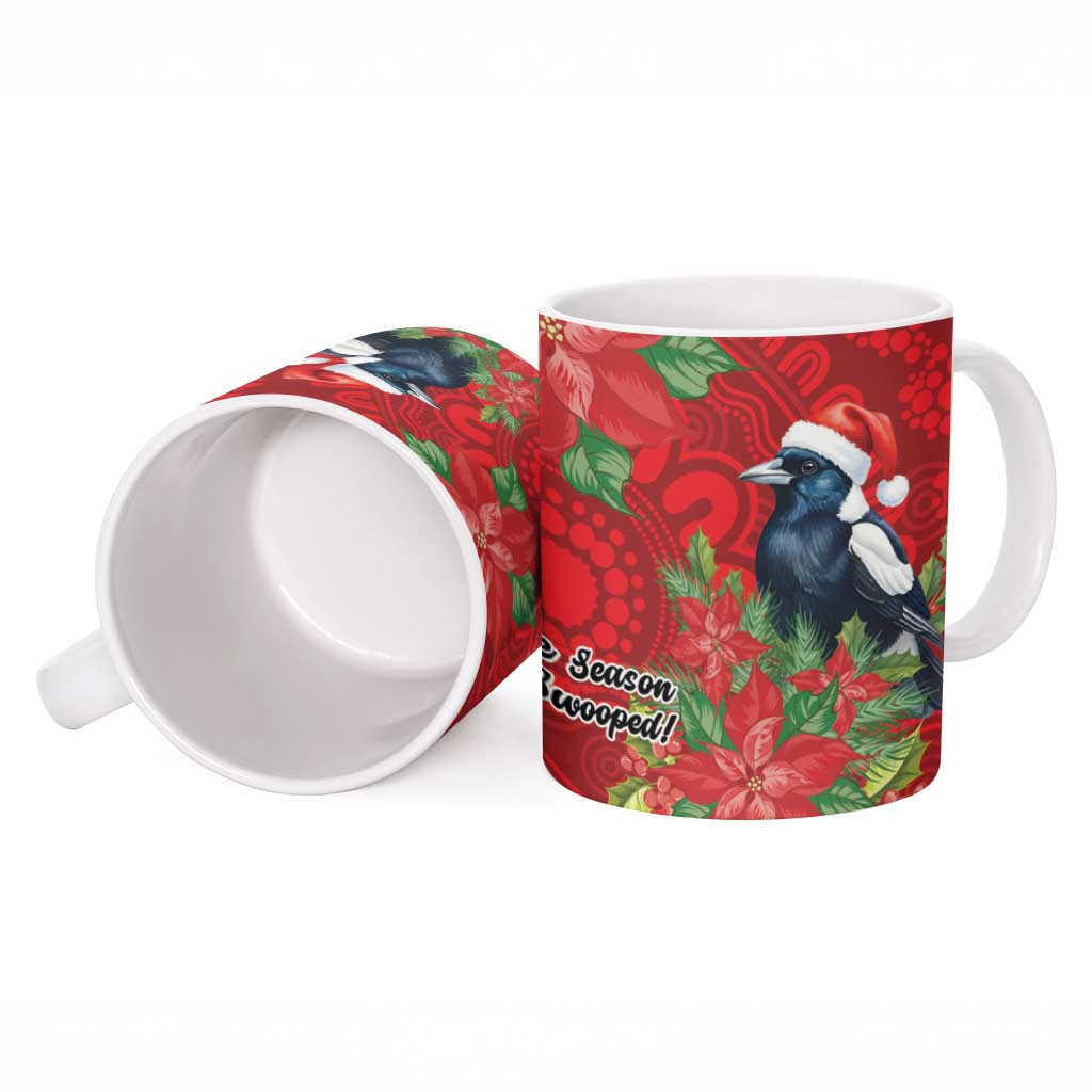 Australian Magpie Ceramic Mug Aboriginal Inspired Christmas - Aussie Hoodie