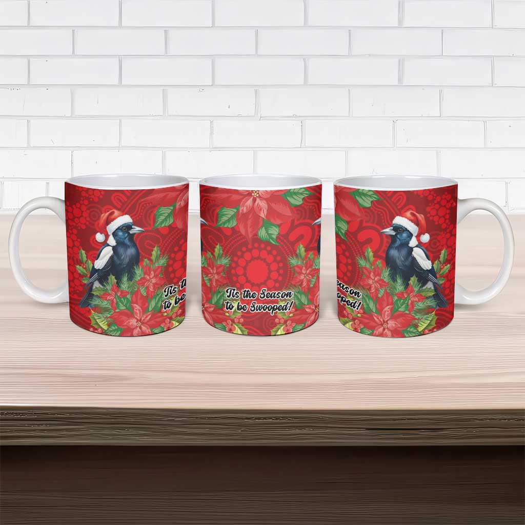 Australian Magpie Ceramic Mug Aboriginal Inspired Christmas - Aussie Hoodie