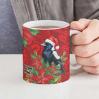 Australian Magpie Ceramic Mug Aboriginal Inspired Christmas - Aussie Hoodie