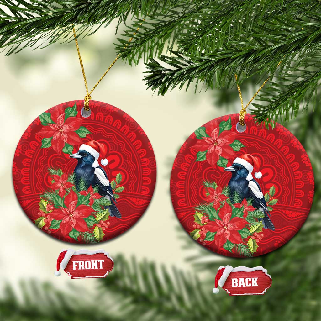 Australian Magpie Ceramic Ornament Aboriginal Inspired Christmas - Aussie Hoodie