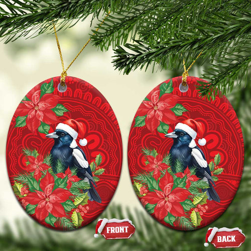 Australian Magpie Ceramic Ornament Aboriginal Inspired Christmas - Aussie Hoodie