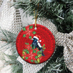 Australian Magpie Ceramic Ornament Aboriginal Inspired Christmas - Aussie Hoodie