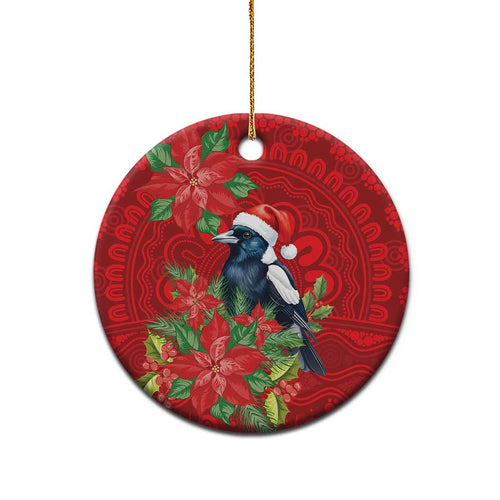 Australian Magpie Ceramic Ornament Aboriginal Inspired Christmas - Aussie Hoodie