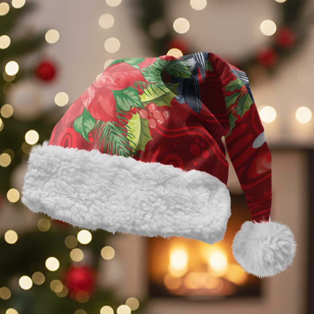 Australian Magpie Christmas Santa Hat Aboriginal Inspired Christmas - Aussie Hoodie