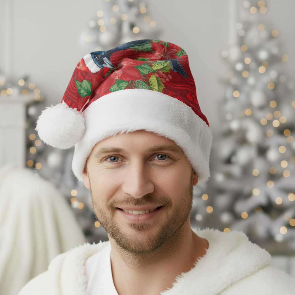 Australian Magpie Christmas Santa Hat Aboriginal Inspired Christmas - Aussie Hoodie